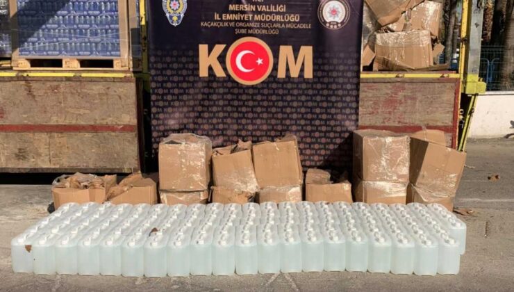 Mersin’de 900 litre etil alkol ele geçirildi