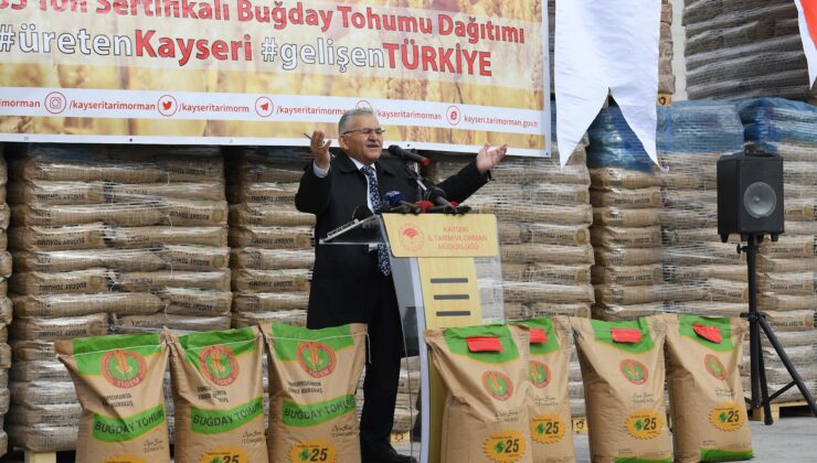 Kayseri Büyükşehir’in Üreticiye Tohum Desteği Sürüyor