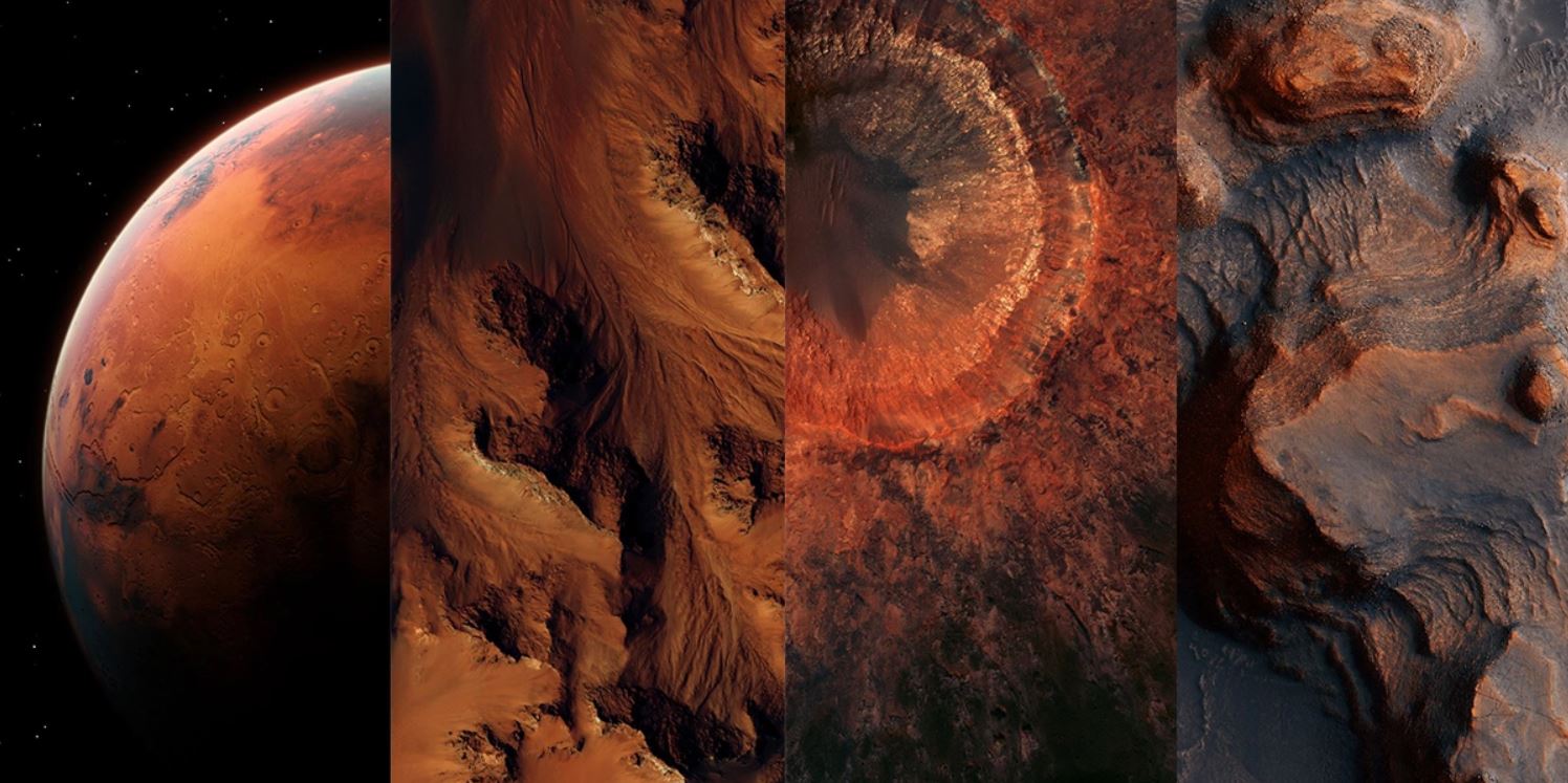 Земля и Марс обои