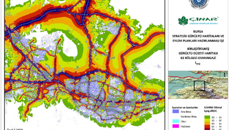 Bursa’nın gürültüsü haritalara işlendi