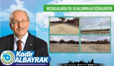 TEKİRDAĞ’DA İLÇE MEZARLIKLARININ YOL VE KALDIRIMLARI DÜZENLENİYOR