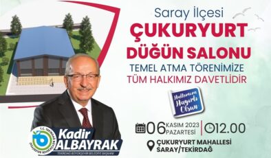 SARAY İLÇESİ ÇUKURYURT DÜĞÜN SALONU’NUN TEMELİ ATILDI