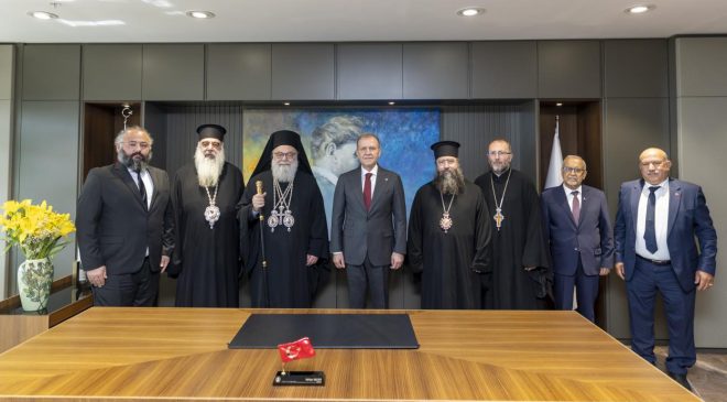 Antakya ve Tüm Doğu Rum Ortodoks Patriği 10. Yuhanna Yazıcı ve Beraberindeki Heyet Başkan Seçer’i Ziyaret Etti