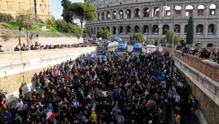 Roma’ya sıçrayan protestolarda tarihi Kolezyum işgal edildi! Zarar bilinmiyor